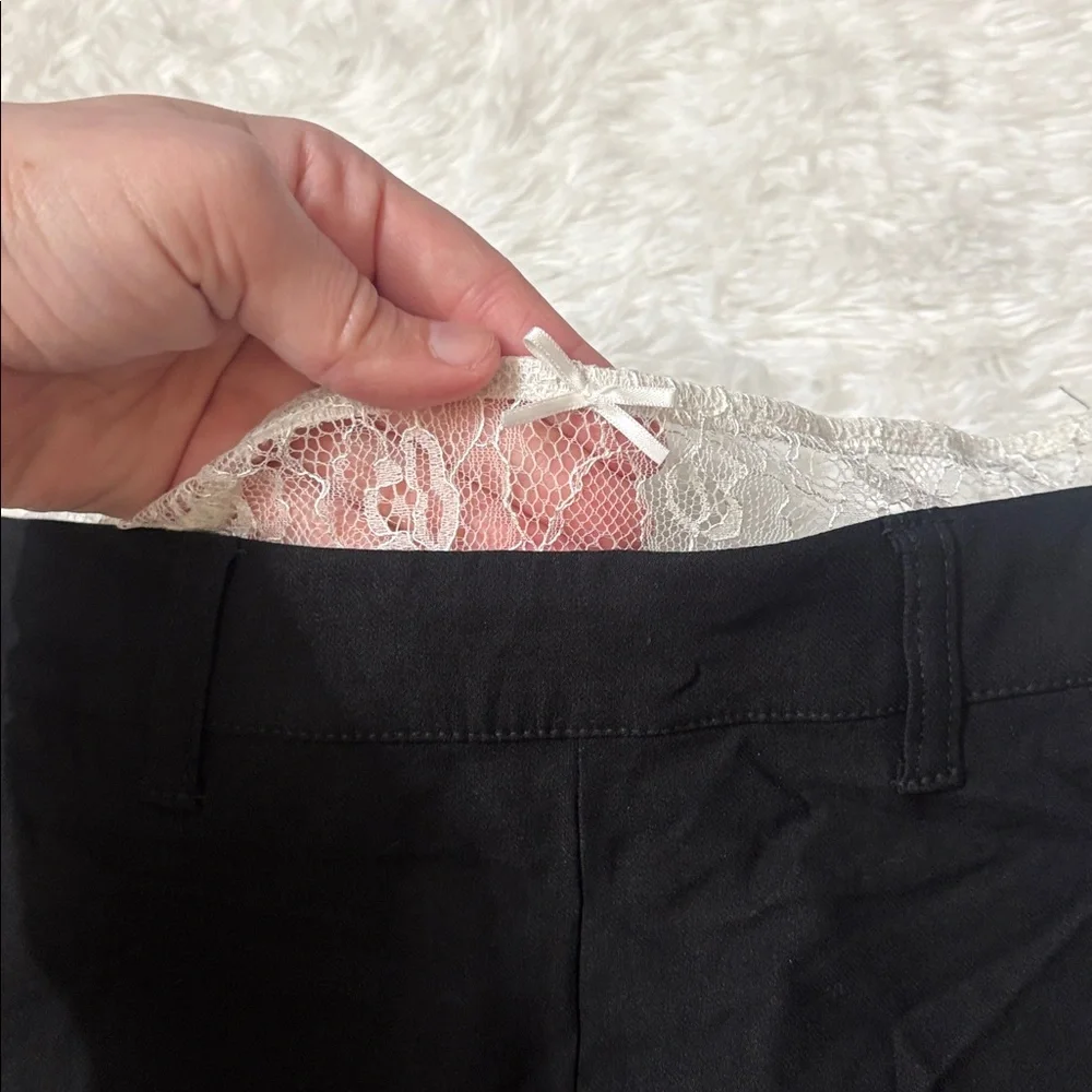 NWT Wild Fable Black With White Lace Trim Mini Skirt Size XXS